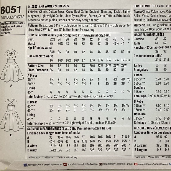 Simplicity 8051 Sewing Pattern - Picture 4 of 5